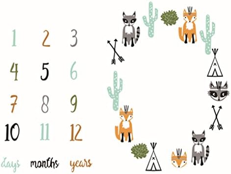 Mermaker Month to Month Baby Blanket, Newborn Baby Milestone Blanket Photography Photo Props