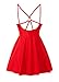 COCOPEAR Women's Pleated Skirt One Piece Swimdress Tummy Contral Swimsuit(FBA) Red 16-18
