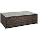 Best Choice Products All-Weather Wicker Indoor Outdoor Coffee Table for Patio, Living Room w/Tempered Glass Top for Patio, Living Room