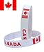 VEWCK Flag Silicone Bracelet Classic Bangle Letter pattern 40 countries 2-Pack (Canada-Red)