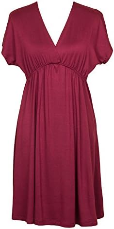 Short Sleeve Dress (X-Small, Burgundy)