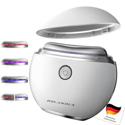 EMS Gua Sha, Rolandus Face Massager Gua Sha Electric with Vibration & Heat Face Shaping Tool with Red, Blue, Green and Colourful Light Face Massager for Face Anti Wrinkle Anti Ageing