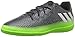 adidas Performance Kids' Messi 16.3 Indoor Soccer Shoe (Little Kid/Big Kid), Dark Grey/Metallic Silver/Neon Green, 2 M US Little Kid