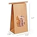 GSSUSA Bakery Bags Paper Treat Bags Resealable Kraft Paper Bags Cookie Popcorn Bags with Windows, 3.54x2.36x6.7, Pack of 100 (Brown)