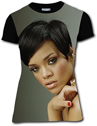 3D Rihanna Photo Women's Short Sleeve Leisure Style T-Shirts L