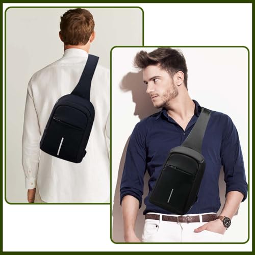 Mochila Cruzada Multifuncional para Hombre,Mochila unisex,Bolso de bandolera Impermeable con Puerto de Carga USB y de Auriculares,bandolera hombre,para Senderismo,Deportes,Actividades al Aire Libre