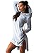 Overmal dress Women's v-Neck Solid Long-Sleeve High-Low Straight Dress, Gray, X-Large