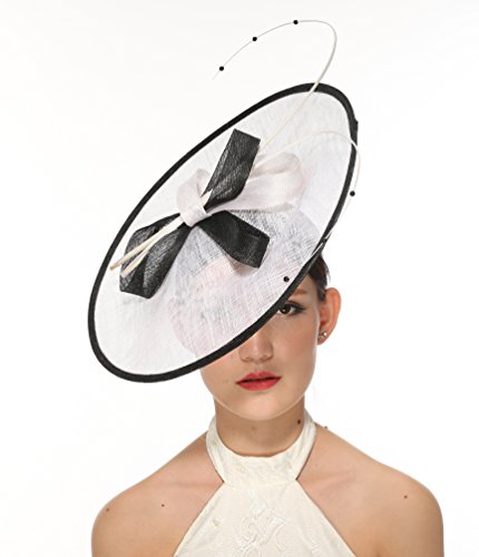 Sinamay Disc Fascinator Hat with Quill 
