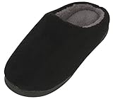 LUXEHOME Men's Slip On Indoor/Outdoor Coral Fleece Footwear/Slipper (8.5-9, Black)