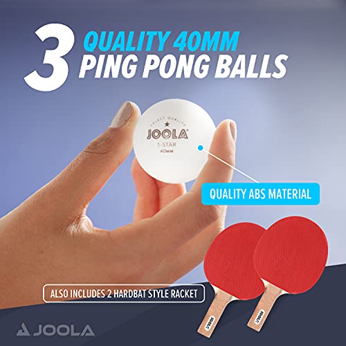JOOLA Essentials Duel 2Player Table Tennis Racket Set with 2 Ping Pong