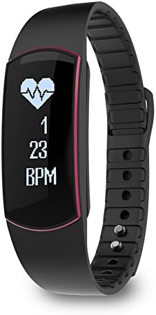 Comcome Waterproof Touch Screen Heart Rate Monitor and Activity Tracker Wristband, Bluetooth Sport Bracelet with Multi-Functions for IOS/Andriod System (Rose Red)