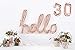 30th Birthday Rose Gold Hello 30 Cake Topper Script Letter Balloons Decorations Backdrop Decor For Her with Hello Thirty Birthday Party