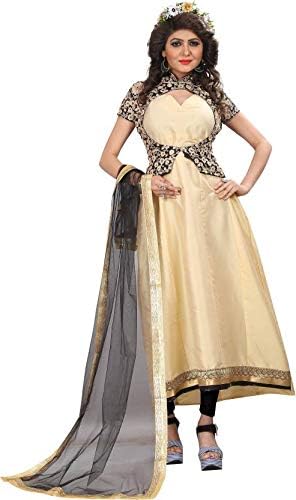 Ethnic Vila cream gown for women(with dupata)
