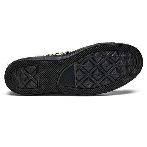 LORVIES - Zapatillas deportivas de tela para hombre, diseño de textura de serpiente, color negro LORVIES - Zapatillas deportivas de tela para hombre, diseño de textura de serpiente, color negro - Imagen 6