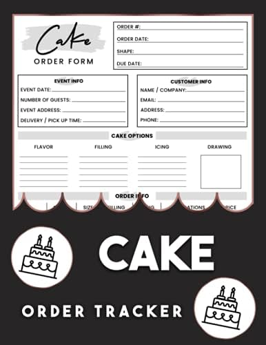 Cake Order Tracker Cake Order Form For Bakery Small Business Custom Cake Order Organizer 130 Pages Large Print Co Cake Daily Amazon Sg Books