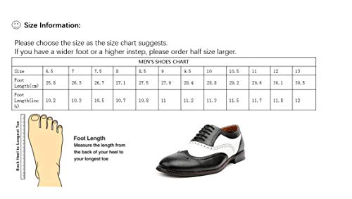 Ferro Aldo Men's Arthur Wingtip Oxford Dress Shoes | Classic Brogue & Two-Tone Spectator Styles |MFA139001D |in Black & White, Size 10.5