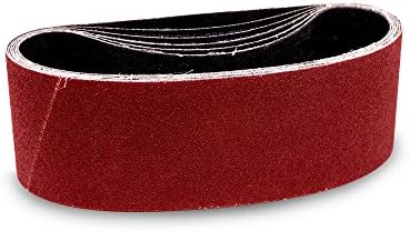 Sanding Belt 3" x 21" Ceramic 8 - PACK of Premium LONG life belts made in the USA for knife making, forging, metal fabrication and many other craftsman projects (60 Grit)