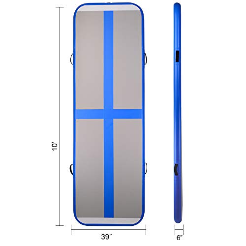 Tuxedo Sailor 10ft/13ft/16ft/20ft Inflatable Gymnastics Air Track Tumbling Mat 4in/6in/8in Thick Tumbling Air Track Mat with Electric Air Pump for Cheerleading/Gymnastics/Beach/Gym/Home use
