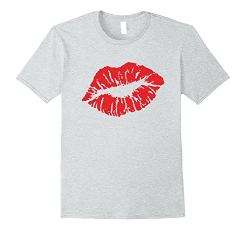 Mens Kiss My Red Lips T-Shirt 2XL Heather Grey