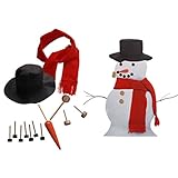 EBTOYS Snowman Kit 13 Pieces Snowman Making Building Set Kids Winter Holiday Outdoor Fun Toys Christmas Gift