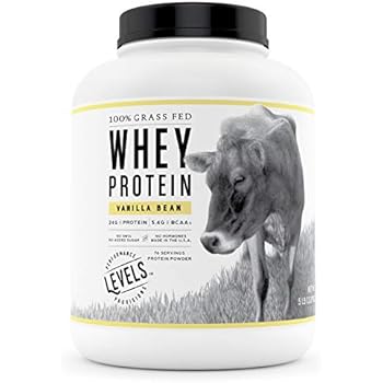 Levels 100% Grass Fed Whey Protein, No GMOs, Vanilla Bean, 5LB