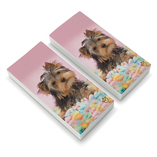 Yorkie Yorkshire Terrier Dog Candy Eggs Easter Eraser Set of 2