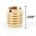 E-Z LOK Knife Threaded Insert for Hard-Wood, Brass Thread Inserts, M6-1.0 Internal Threads, 0.500