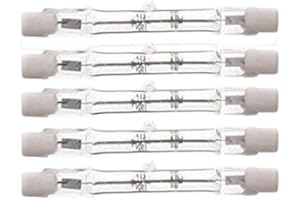 CTKcom 250-Watt 3.1-Inch T3 Halogen Bulbs(5 Pack) - J Type 78mm Double Ended 120 Volts 250 Watt T3 Halogen Bulbs R7S Double Ended Filament Flood Lights Quartz Tube Lamps 120V,5 Pack