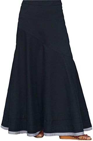 SHUKR Asymmetrical Flared Skirt (Small, Black)
