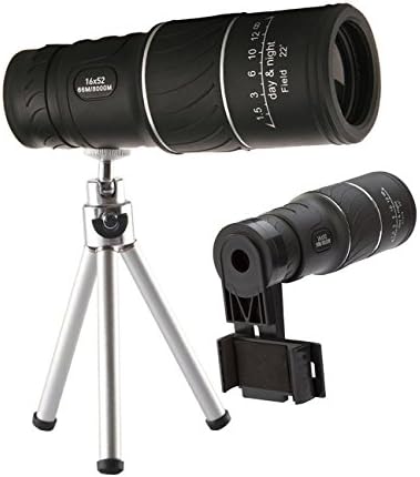 Monocular Telescope 16x52 Dual Focus Monocular Scope with Phone Adapter and Tripod for Bird Watching Fishing Hunting Camping Travelling