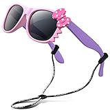 RIVBOS RBK002 Rubber Flexible Kids Polarized Sunglasses for Baby and Children Age 3-10 (Mirrored Lens Available)(3376-pink)