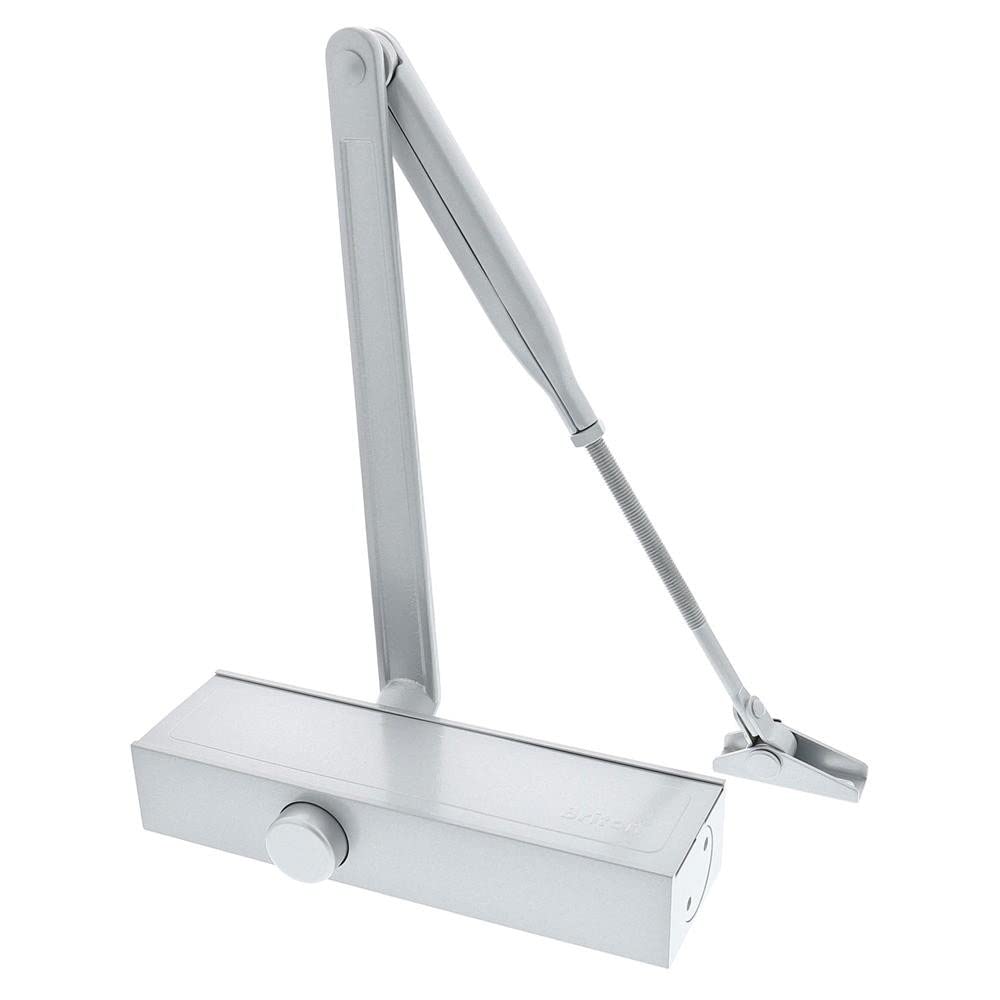 Briton 1110.SES Size 2-4 CE Door Closer Template Trimplate C/W Screw Thread Arm for Fire Doors - Silver