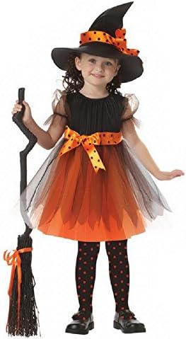Valley Boutique adorable girls Halloween costume Witch dress and hat girl's dress party dress (6 years 7 years)