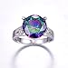 Merthus Womens 925 Sterling Silver Created Mystic Rainbow Topaz Cocktail Statement Ring