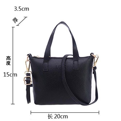 Clearance! Women Fashion PU Leather Small Tote Handbag Purse Zipper Crossbody Shoulder Bags Messenger Satchel (Black)