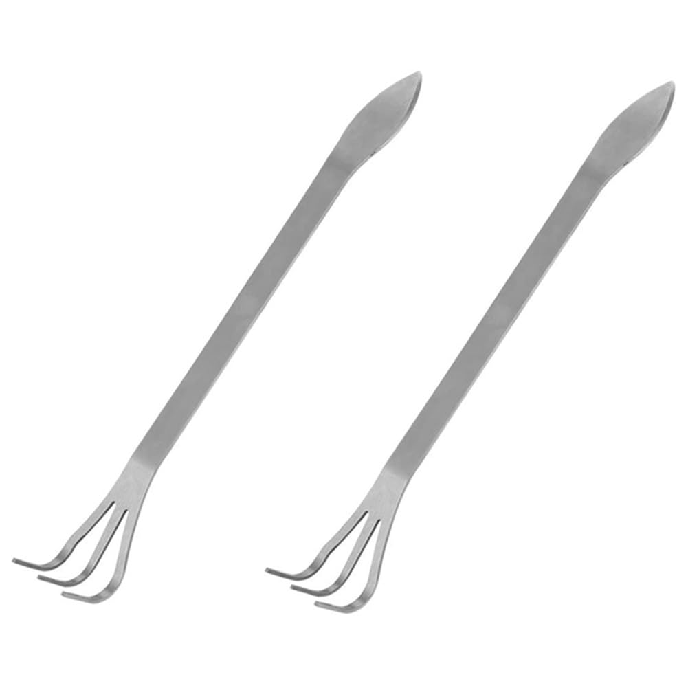 Plomevry 2PCS Stainless Steel Root Rakes with Ergonomic Handles are Suitable for Outdoor Use