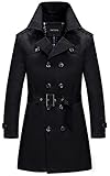Sawadikaa Men's Single-Breasted Cotton Lightweight Jacket Windbreaker Wind Trench Coat Bomber Jacket