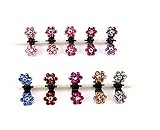 cuhair 10pcs Crystal Rhinestone Assorted Bangs Mini Hair Claw Clip Hair Pin Flower Accessories for Girl Women Baby Mix Colored by cuhair