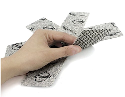 Thick & Large 16 Inches Wide - Gray Print - Luxury Divider Pads to Prevent Scratching, Separate and Protect Surfaces of Your Cookware - for Home and RV(12 Pack and 3 Different Size) - Thumbnail 2