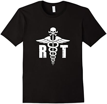 Men's Radiology Tech RT Skull, Rad Tech Caduceus Funny T-Shirt XL Black