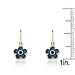 Little Miss Twin Stars Girls Earrings - 14k Gold Plated Flower Leverback Earring - Hypoallergenic and Nickel Free For Sensitive Ear (Denim Blue)