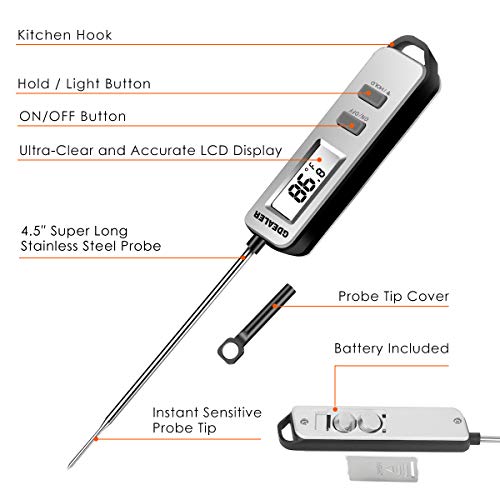GDEALER DT11 Meat Thermometer Digital Instant Read Thermometer Cooking Candy Food Thermometer