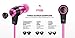 Sentey Pink Earbuds Earphones Headset in Ear Headphones Inline Control and Microphone Metal Audiophile for Music Running Travel Carrying Case Included Tangle Free Cable Oryon LS-4219 Kids Men Girls