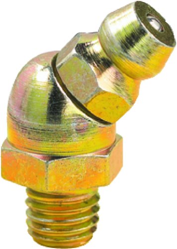 Lumax Gold/Silver LX-3013 1/4"-28 Taper Thread (SAE-LT) 45 Degree 0.81" Long Grease Fitting, (Pack of 100). Used on Most auto Vehicles and Industrial Equipment