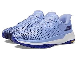 Skechers Women's Viper Court Elite, Light/Blue, 10