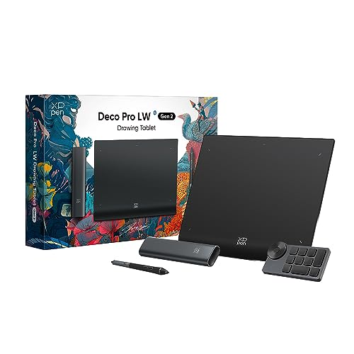 XP-PEN Deco Pro LW (Gen 2) Graphics Tablet Drawing Graphics Tablet without Bluetooth 5.0 Screen, Stylus with 16K Pressure Levels, Compatible with Windows Chrome OS MacOS 10.10 Android 10.0 Linux