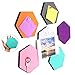 Omitfu Set of 6 Hexagon Felt Pin Board Self Adhesive Bulletin Memo Photo Boards Colorful Foam Wall Decorative Tiles with 6 Pushpins - 5.5 x 5 x 0.5 inches (6pc-A)