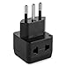 Yubi Power 2 in 1 Universal Travel Adapter with 2 Universal Outlets - 3 Pack - Black White Blue - Type L for Chile, Ethiopia, Italy, Lybia, Syria, Tunisia, & Uruguay