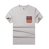 Men's Jacquard Pocket T-Shirt Crew-Neck Short Sleeve Beautiful Giant Pocket Tee