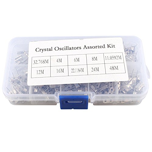 WINGONEER 200PCS 10Value 32.768KHz ~ 48MHz DIY Quartz Crystal Oscillator Assorted Kit Set Assortment with Plastic Box - Thumbnail 3